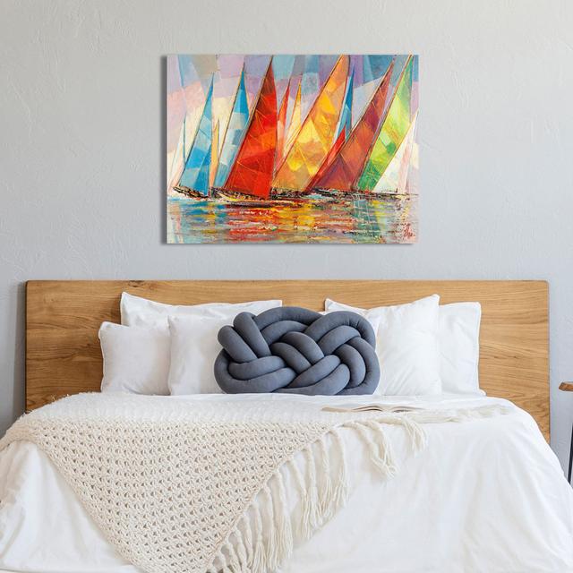 3LR6259 Summer Regatta by Luigi Florio - Wrapped Canvas Painting Breakwater Bay Size: 60cm H x 80cm W x 4cm D on Productcaster.