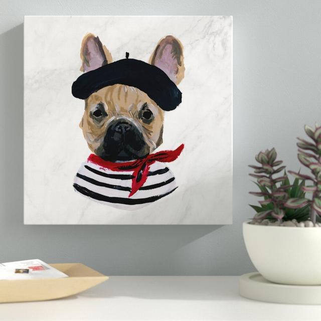 French Frenchie - Wrapped Canvas Painting East Urban Home Size: 30.48cm H x 30.48cm W x 3.81cm D on Productcaster.