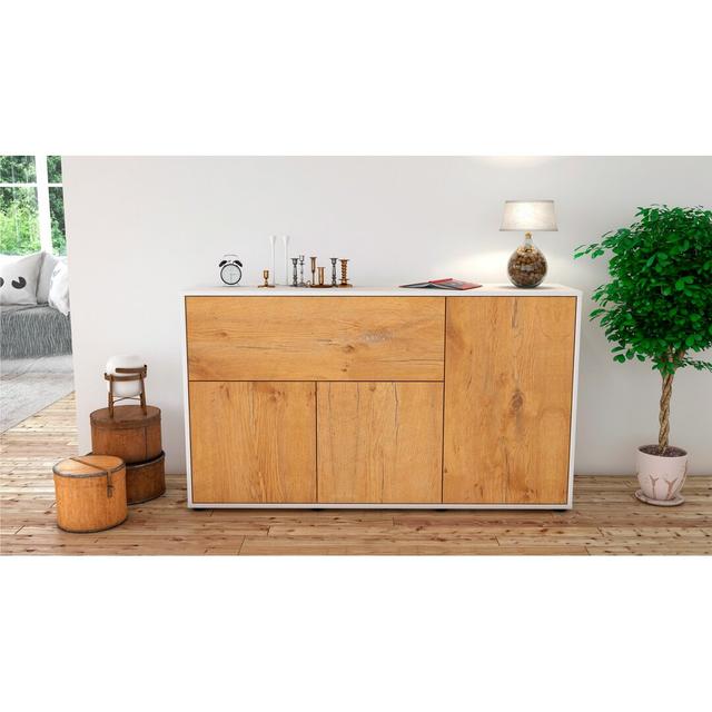 Spiro Sideboard Brayden Studio Colour: White/Oak on Productcaster.