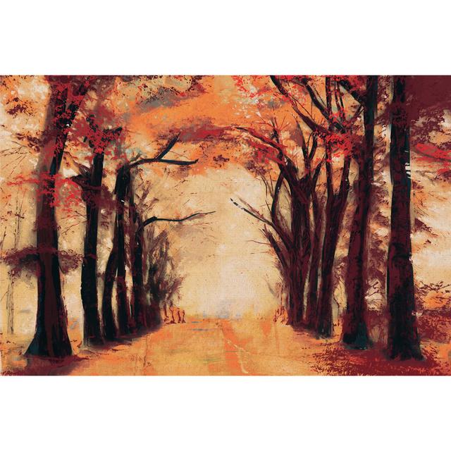 Golden Red Canopy - Wrapped Canvas Painting Marlow Home Co. Size: 61cm H x 91cm W x 3.8cm D on Productcaster.