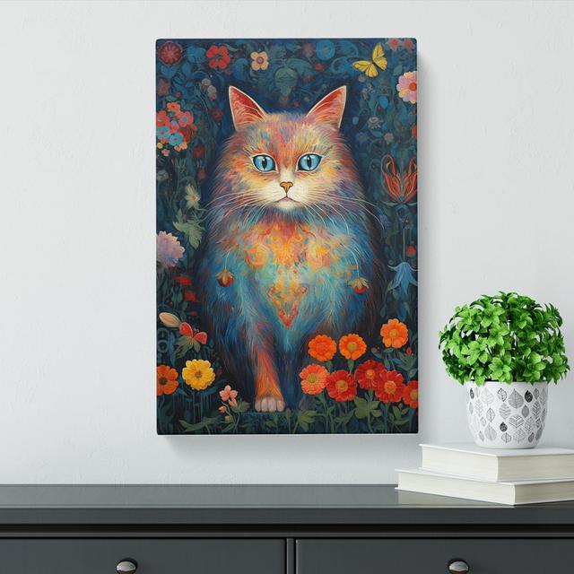 Persian Cat Expressionism - Print Marlow Home Co. Size: 76cm H x 50cm W x 3cm D on Productcaster.