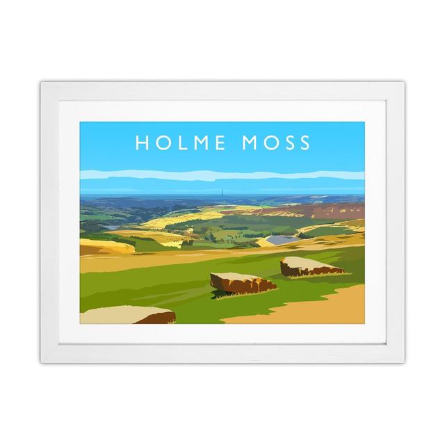 Holme Moss by Richard O'Neill - Graphic Art Corrigan Studio Format: White Framed, Size: 33.5cm H x 43.5cm W x 3cm D on Productcaster.