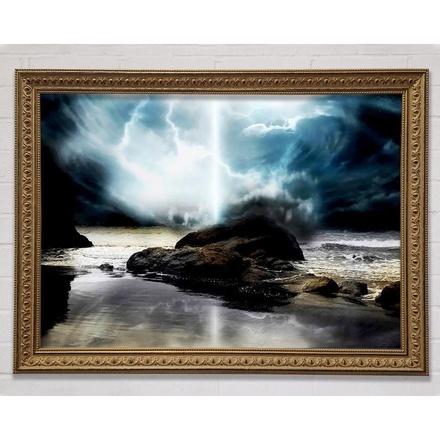 Storm On The Beach Framed Print Highland Dunes Size: 29.7cm H x 42cm W x 3cm D on Productcaster.