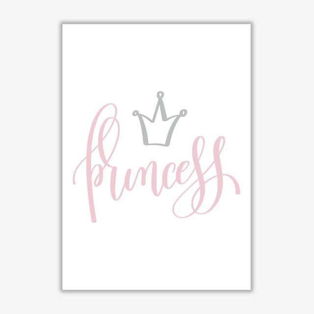 Princess - Print East Urban Home Size: 30 cm H x 21 cm W x 1 cm D, Format: Unframed, Colour: Pink/Grey on Productcaster.