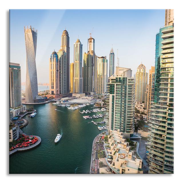 Dubai Metropolis - Unframed Photograph on Glass Ebern Designs Size: 60cm H x 60cm W x 0.4cm D on Productcaster.