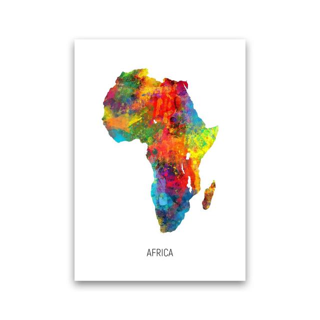 Africa Watercolour Map by Michael Tompsett - Graphic Art Latitude Run Format: Unframed, Size: 84cm H x 60cm W x 1cm D on Productcaster.