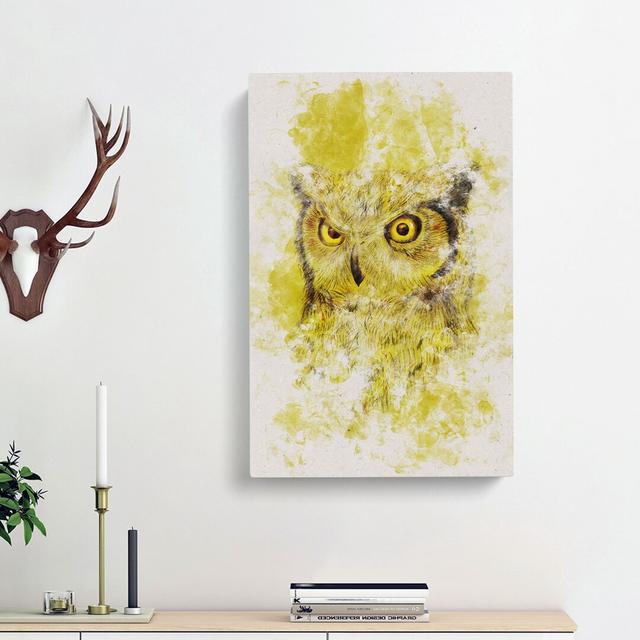 Sketch of an Owl - Wrapped Canvas Painting Print East Urban Home Size: 50cm H x 35cm W x 3cm D on Productcaster.