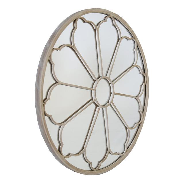 Katheryn Flower Mirror Outdoor Wall Decor World Menagerie on Productcaster.