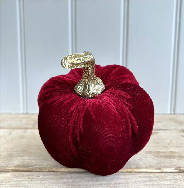 Large Pumpkin Decoration The Seasonal Aisle Colour: Ruby, Size: 13cm H x 11cm W x 11cm D on Productcaster.