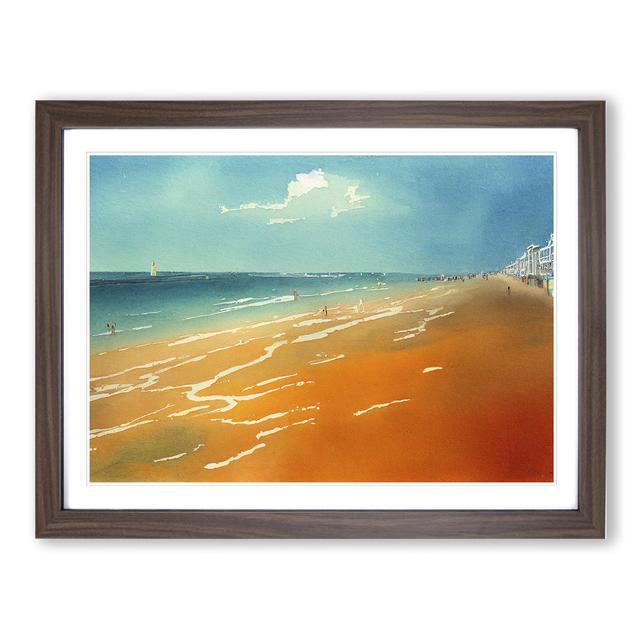 Beach In Watercolour Vol.3 House of Hampton Size: 46cm H x 64cm W x 2cm D, Frame Colour: Walnut on Productcaster.