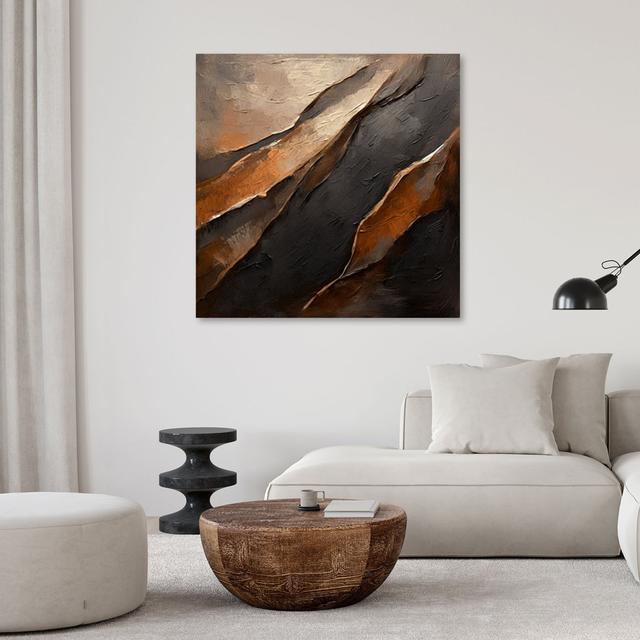 Canvas Print, Brown Texture Abstraction 3D - Wrapped Canvas Print Metro Lane Size: 30cm H x 30cm W on Productcaster.