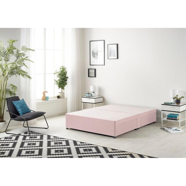 Fayga Plush Divan Bed 17 Stories Storage Type: No Drawer, Colour: Pink, Size: Double (4'6) on Productcaster.