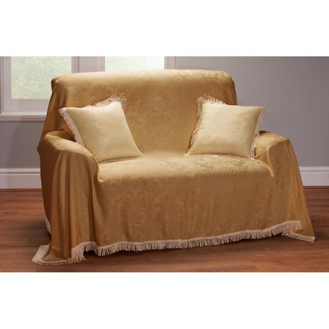 Alage Throw Marlow Home Co. Size: W214 x L163cm, Colour: Gold on Productcaster.