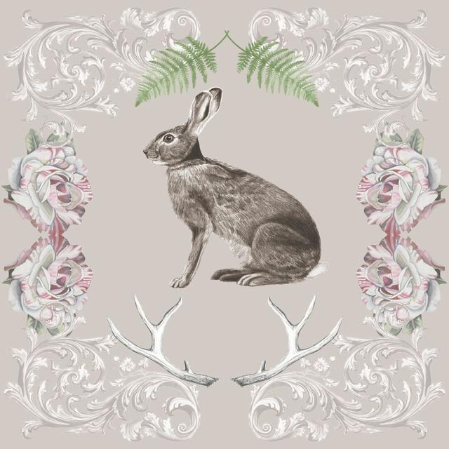 Hare And Antlers I by Naomi McCavitt - Wrapped Canvas Print August Grove Size: 122cm H x 122cm W on Productcaster.