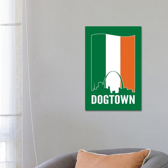 Dogtown St. Louis - Irish Flag by Benton Park Prints - Wrapped Canvas Print Ebern Designs Size: 66.04cm H x 45.72cm W x 3.81cm D on Productcaster.