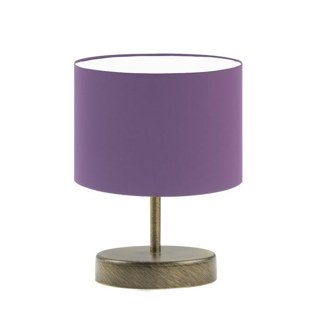 24 cm Tischleuchte Antinio ModernMoments Farbe des Kabels: schwarz, Gestellausführung: Gold, Schirmfarbe: Violett on Productcaster.