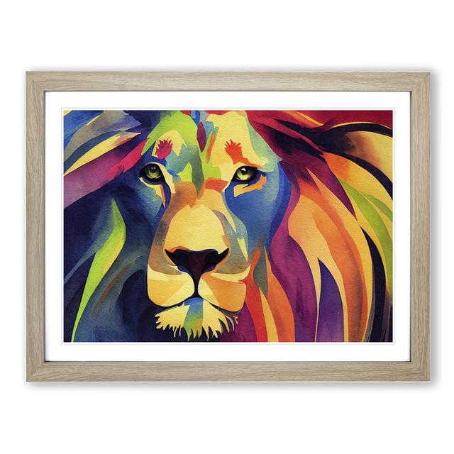 Lion Watercolour Vol.5 Abstract - Picture Frame Graphic Art Latitude Vive Size: 25cm H x 34cm W, Frame Colour: Grey on Productcaster.