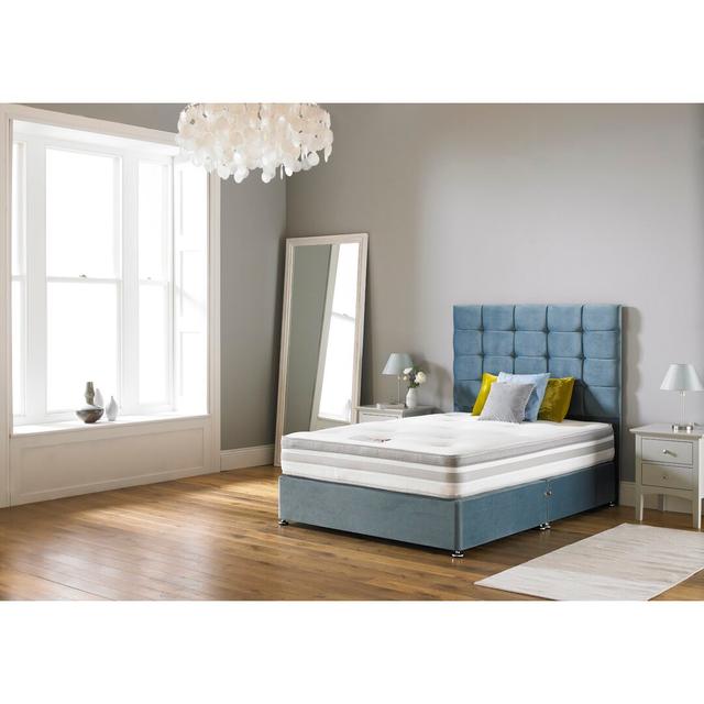 Asia Coilsprung Divan Bed Fairmont Park Size: Small Double, Storage Type: 4 Drawers, Colour: Silver Plush Velvet on Productcaster.