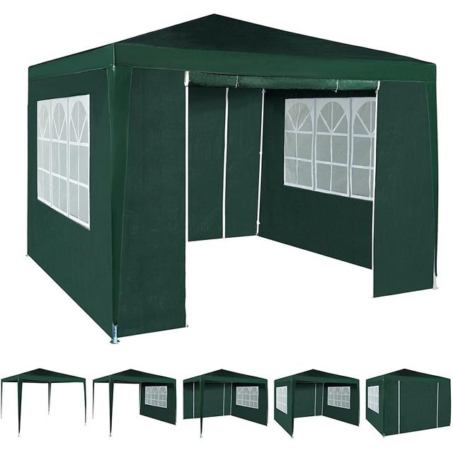 Mifflintown 3m x 3m Steel Party Tent Dakota Fields Roof Colour: Green on Productcaster.