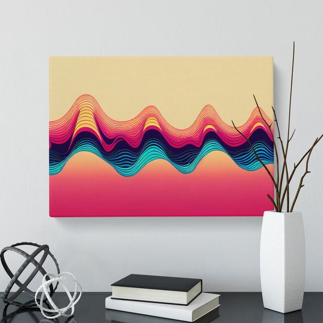 Audio Soundwaves Pop Art Abstract - Wrapped Canvas Painting Metro Lane Size: 35cm H x 50cm W x 3cm D on Productcaster.