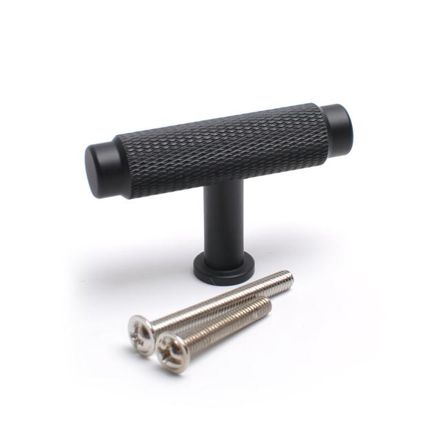 Lansen Premium Knurled 5 cm centre Bar Handle (Set of 5) Symple Stuff Finish: Black on Productcaster.