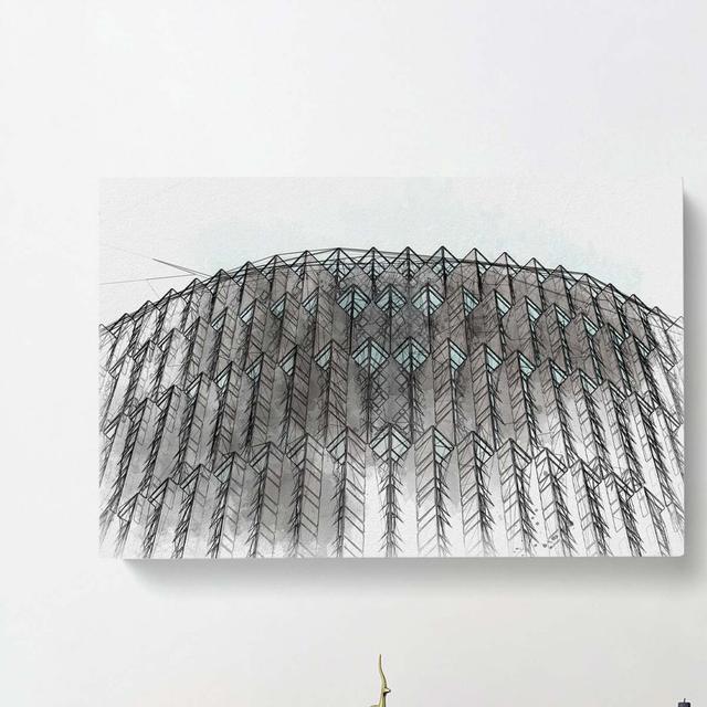 Architecture Sketch Vol.10 in Abstract - Wrapped Canvas Graphic Art Print East Urban Home Size: 35cm H x 50cm W x 3cm D on Productcaster.