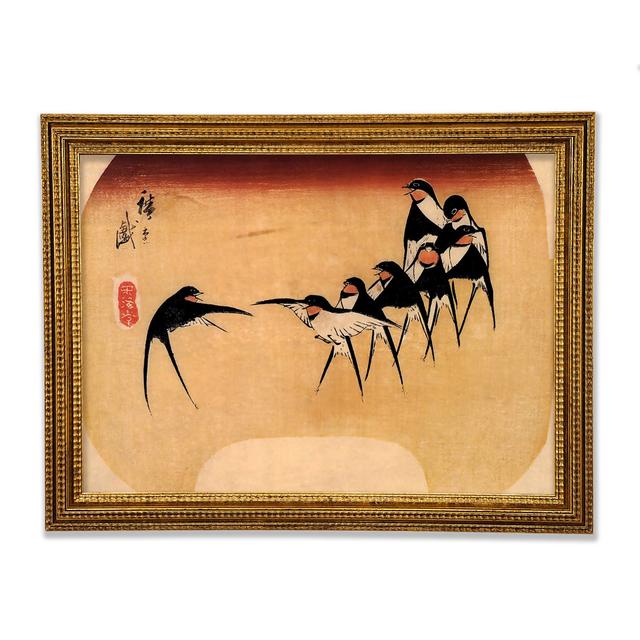 Dancing Swallows by Hiroshige - Single Picture Frame Art Prints Bright Star Size: 84.1cm H x 118.9cm W on Productcaster.