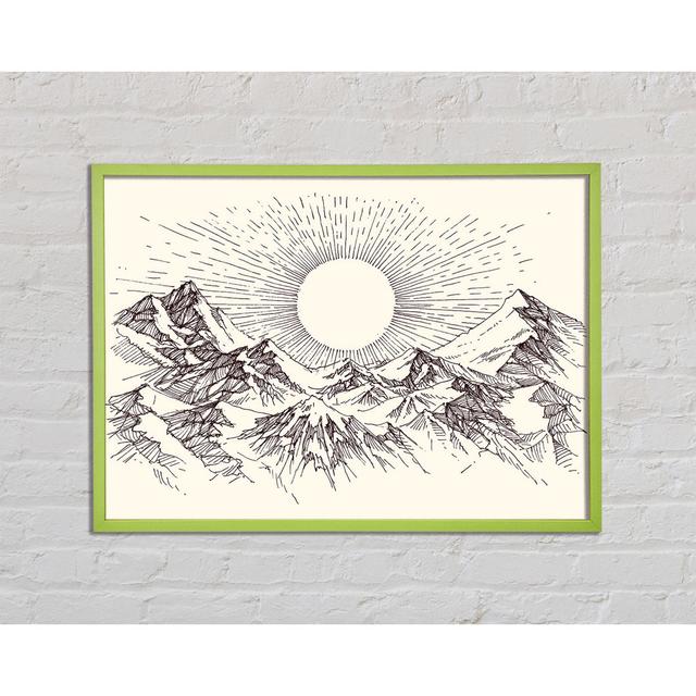 Rogero Sun Above The Snowy Mountain Peak - Single Picture Frame Art Prints Ophelia & Co. Size: 59.7cm H x 84.1cm W x 2cm D on Productcaster.