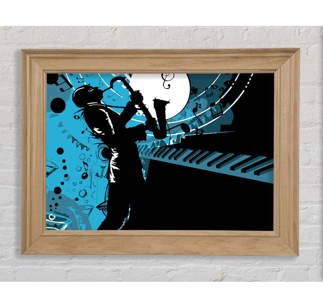 Playing The Blues 1 - Single Picture Frame Print Ophelia & Co. Size: 100cm H x 141.4cm W x 8cm D, Format: Natural Framed Paper on Productcaster.