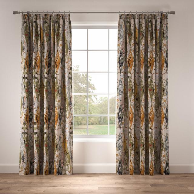 Made to Order - Nouveau Wallpaper Pencil Pleat Room Darkening Thermal Curtains The Chateau By Angel Strawbridge Panel Size: Width 127 x Drop 183 cm on Productcaster.