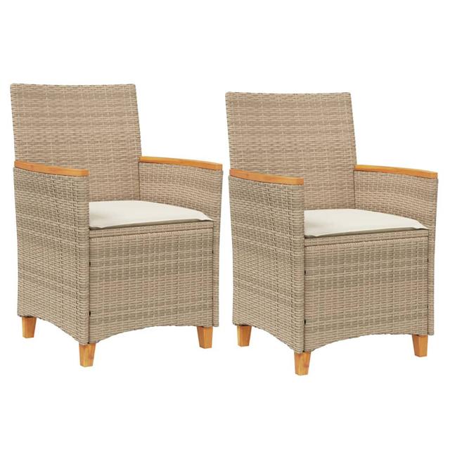 Loungesessel Anjelyka mit Polster (Set of 2) Marlow Home Co. Rahmenfarbe: beige, Farbe des Kissens: Cremeweiß on Productcaster.