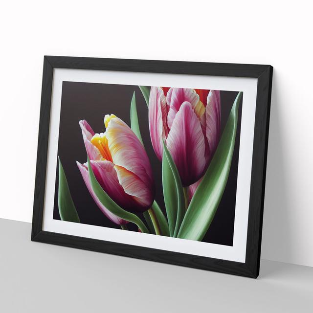 Awe Inspiring Tulip Flowers - Picture Frame Graphic Art 17 Stories Frame Colour: Black, Size: 25cm H x 34cm W x 2cm D on Productcaster.