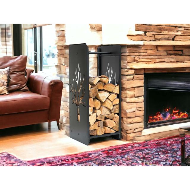 Anchie 40cm W x 40cm D Metal Log Store Marlow Home Co. on Productcaster.