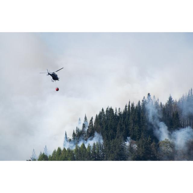 Feuerwehrleute löschen Waldbrand - Leinwanddrucke Alpen Home Größe: 60 cm H x 90 cm B x 1,8 cm T on Productcaster.