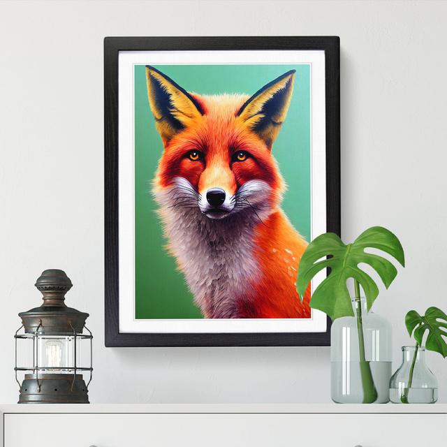 FRM-V0523-1028X Fox Painting Acrylic Paint - Picture Frame Print Alpen Home Format: Walnut Framed, Size: 64cm H x 46cm W x 2cm D on Productcaster.