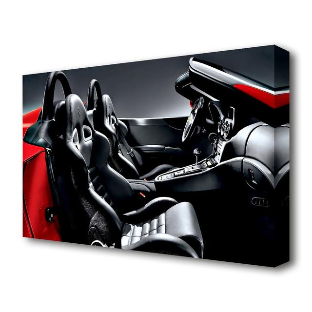 Ferrari Seats - Wrapped Canvas Photograph Print East Urban Home Size: 50.8 cm H x 81.3 cm W on Productcaster.