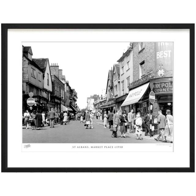 'St Albans, Market Place C1950' by Francis Frith - Picture Frame Photograph Print on Paper The Francis Frith Collection Size: 60cm H x 80cm W x 2.3cm on Productcaster.