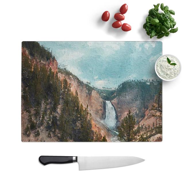 Glass Lower Falls in The Rocky Mountains Chopping Board East Urban Home Size: 28.5 cm W x 20 cm L on Productcaster.