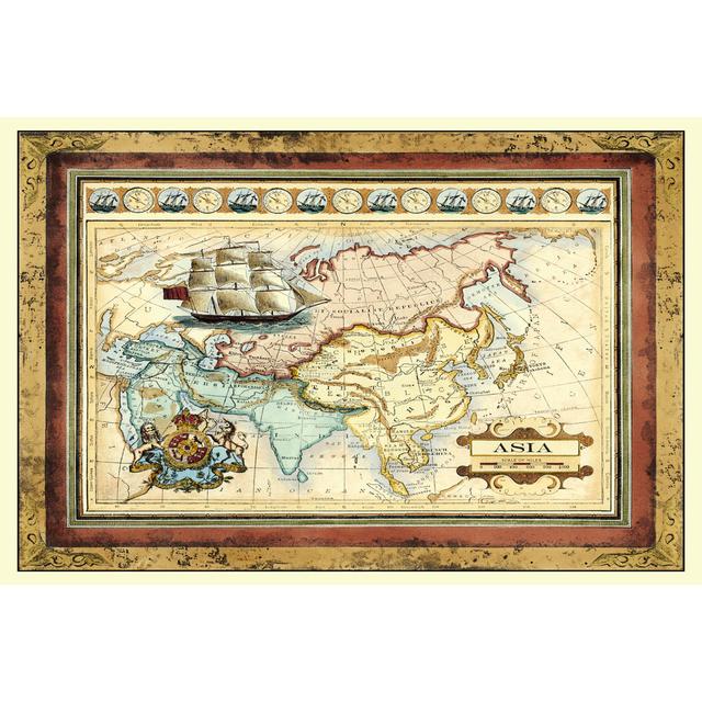 Map of Asia - Wrapped Canvas Art Prints Longshore Tides Size: 61cm H x 91cm W on Productcaster.