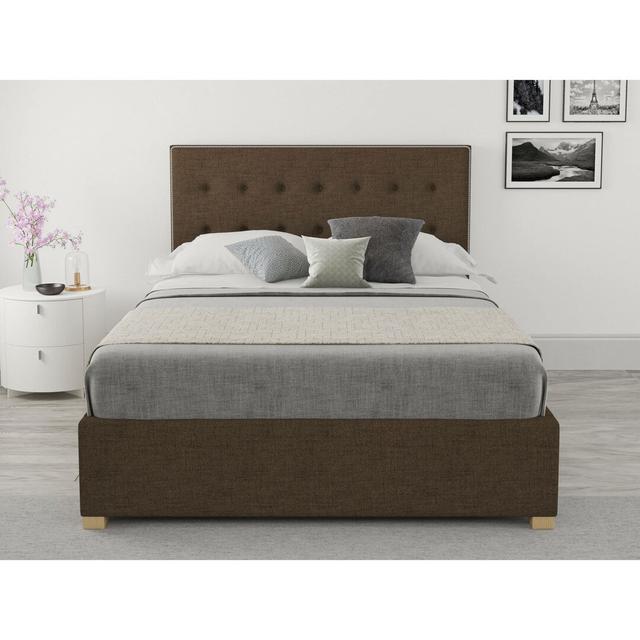 Mowery Upholstered Ottoman Bed Brayden Studio Size: Kingsize (5'), Colour: Chocolate on Productcaster.