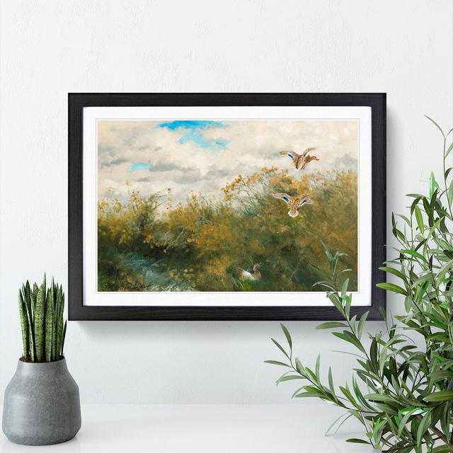 Ducks Taking Flight by Bruno Liljefors - Picture Frame Painting East Urban Home Frame Option: Black Framed, Size: 48cm H x 65cm W x 2cm D on Productcaster.