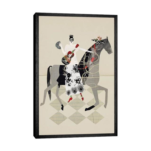 Just My Horse And My Red Guitar by Sarah Jarrett - Gallery-Wrapped Canvas Giclée on Canvas Gracie Oaks Format: Black Framed, Size: 101.6cm H x 66.04cm on Productcaster.