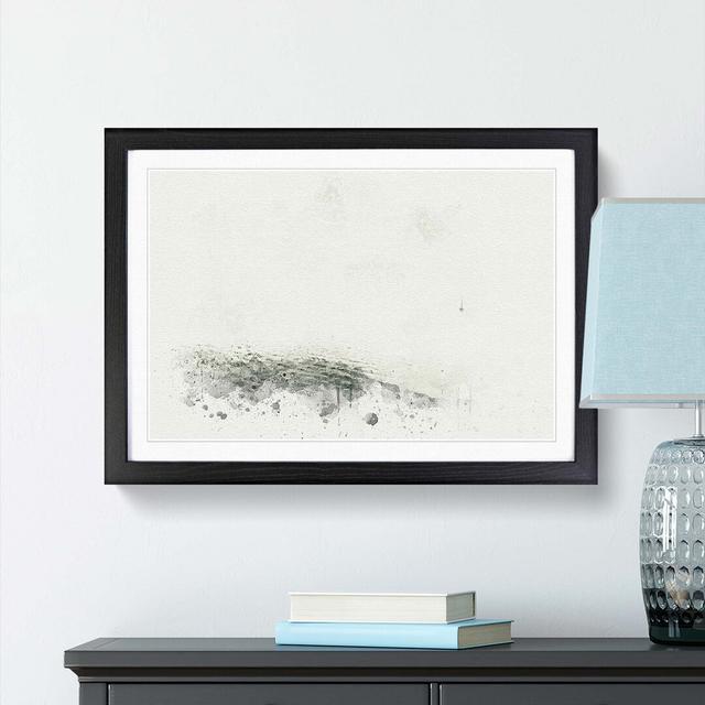 Lonely Boat upon the Lake in Abstract - Picture Frame Graphic Art Print East Urban Home Frame Option: Black, Size: 35cm H x 50cm W x 2cm D on Productcaster.