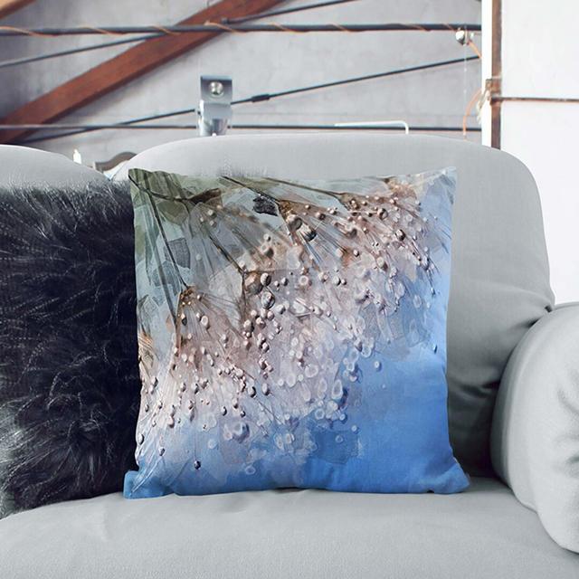 Dewdrops upon a Dandelion in Abstract Cushion with Filling East Urban Home Size: 40cm H x 40cm W x 15cm D on Productcaster.