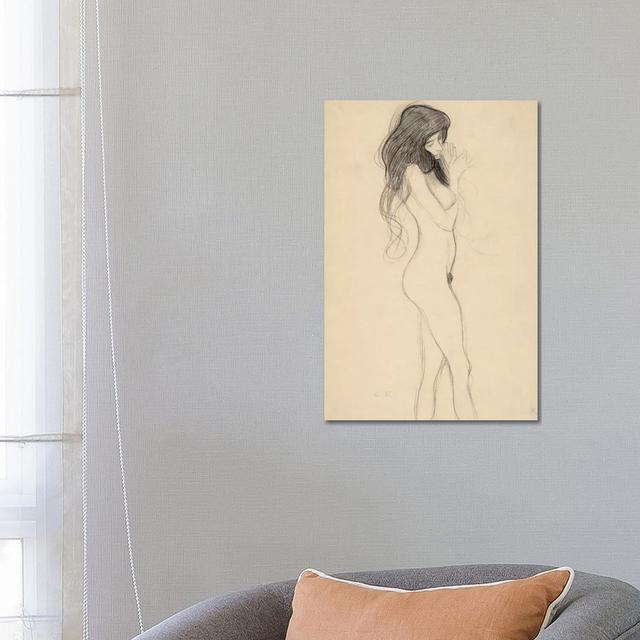 Stehender Frauenakt Nach Rechts (Standing Female Nude From The Front) by Gustav Klimt - Wrapped Canvas Gallery-Wrapped Canvas Giclée ClassicLiving Siz on Productcaster.