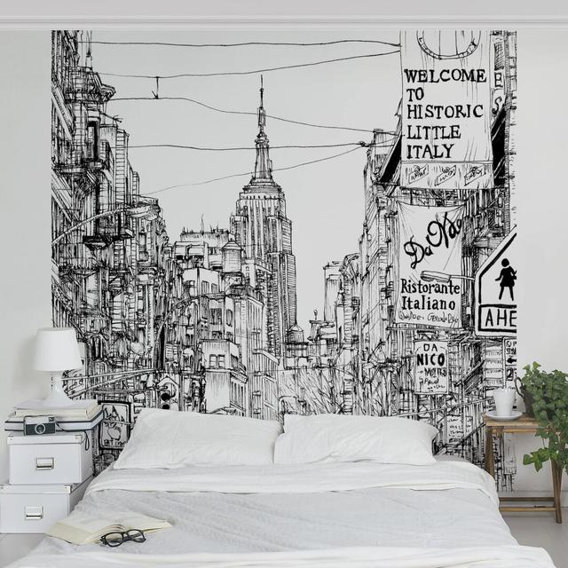 Urban Study - Little Italy 2.88m x 2.88m Embossed Matte Peel & Stick Wall Mural East Urban Home on Productcaster.