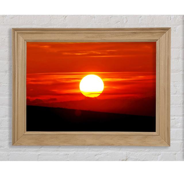 Perfect Orange Sun Framed Print Wall Art Latitude Run Format: Black Framed Paper, Size: 84.1cm H x 118.9cm W x 3.4cm D on Productcaster.