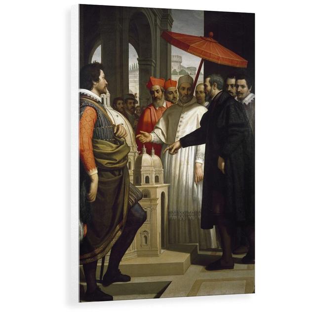 'Michelangelo Presenting the Model for the Completion of St Peter's to Pope Pius Iv' Painting Astoria Grand Size: 80 cm H x 49.7 cm W x 3.8 cm D, Form on Productcaster.