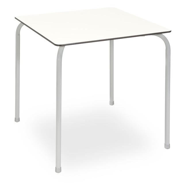 Caz Steel Dining Table Dakota Fields Table Top Colour: White, Size: 71cm H x 90cm W x 90cm D on Productcaster.