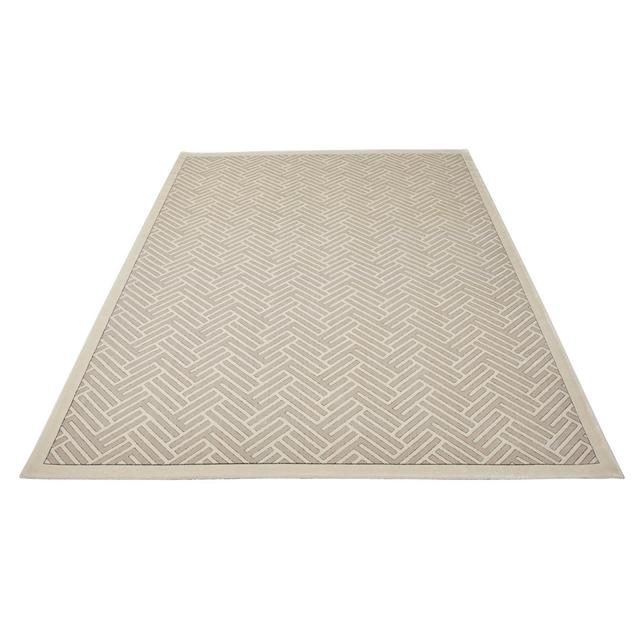 Makiko Machine Woven Grey/Ivory Rug Ebern Designs Rug Size: Rectangle 160 x 230cm on Productcaster.